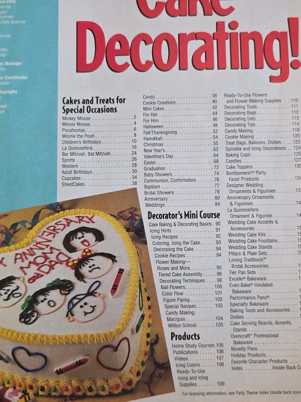 Wilton Cake Decorating! 1996 Yearbook - Mickey Cake Design Vintage